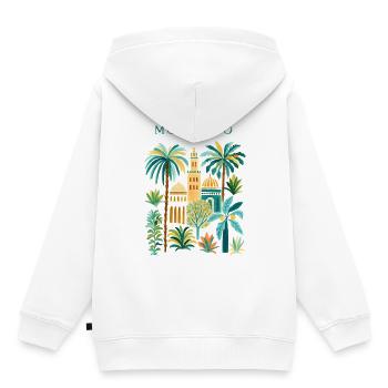 Marokko Palmen Architektur Aquarell - Kinder Premium Organic Hoodie - Weiß - Hinten - AI Model Kid Female (0cm)
