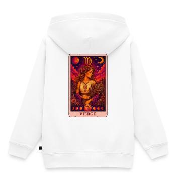Tarot Vierge - Sweat Premium à capuche enfant bio - blanc - Dos - AI Model Kid Female (0cm)