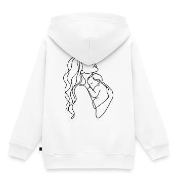 Mama & Baby Line Art - Kinder Premium Organic Hoodie - Weiß - Hinten - AI Model Kid Female (0cm)