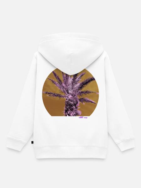 Purple Palm - Kinder Premium Organic Hoodie - Weiß
