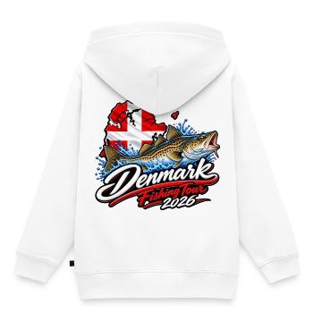 Dänemark Angelreise 2026 - Kinder Premium Organic Hoodie - Weiß - Hinten - AI Model Kid Female (0cm)