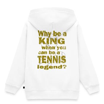 Tennis Why be a king Tennis legend Design - Kinder Premium Organic Hoodie - Weiß - Hinten - AI Model Kid Female (0cm)
