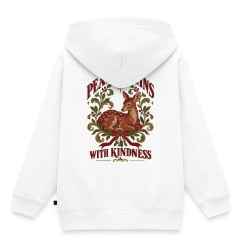 Peace Begins With Kindness - Kinder Premium Organic Hoodie - Weiß - Hinten - AI Model Kid Female (0cm)