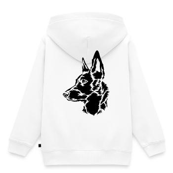 Malinois Schäferhund Holland Herder - Kinder Premium Organic Hoodie - Weiß - Hinten - AI Model Kid Female (0cm)