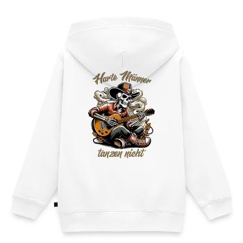 Harte Männer, tanzen nicht - Kinder Premium Organic Hoodie - Weiß - Hinten - AI Model Kid Female (0cm)