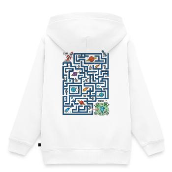 Space Maze Rocket Path - Kids Premium Organic Hoodie - white - Back - AI Model Kid Female (0cm)