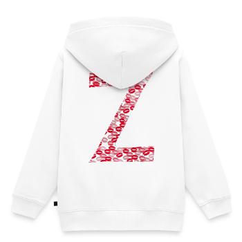 Buchstabe Z - Küsse Geschenkidee - Kinder Premium Organic Hoodie - Weiß - Hinten - AI Model Kid Female (0cm)