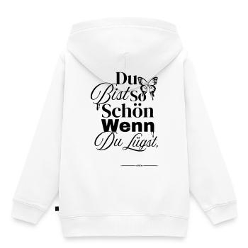 Tellement sympa quand on ment - Sweat Premium à capuche enfant bio - blanc - Dos - AI Model Kid Female (0cm)