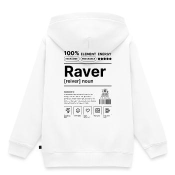 Raver-Lebensstil - Kinder Premium Organic Hoodie - Weiß - Hinten - AI Model Kid Female (0cm)