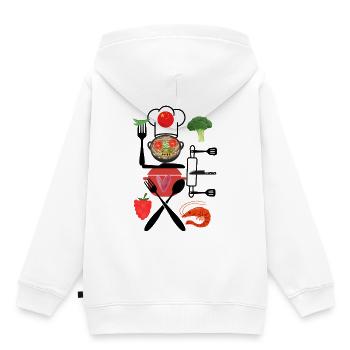 China Kitchen Collage - Kinder Premium Organic Hoodie - Weiß - Hinten - AI Model Kid Female (0cm)