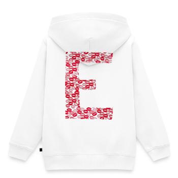 Buchstabe E - T-Shirt-Küsse - Kinder Premium Organic Hoodie - Weiß - Hinten - AI Model Kid Female (0cm)