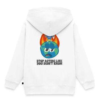 Global warming, ecology, environment - Kids Premium Organic Hoodie - white - Back - AI Model Kid Female (0cm)