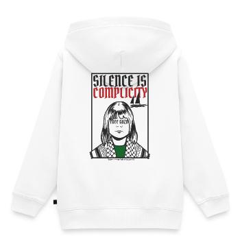 Silence is complicity, Free Gaza, Free Palestine - Sweat Premium à capuche enfant bio - blanc - Dos - AI Model Kid Female (0cm)