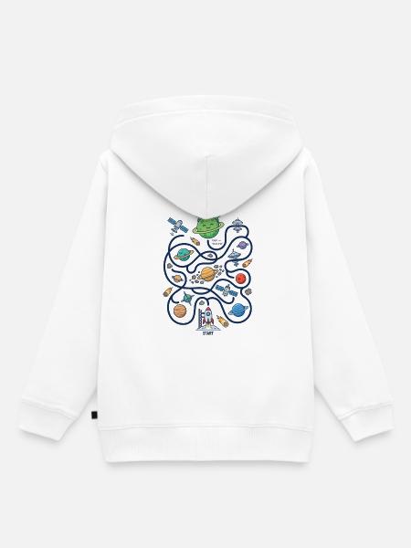 Cosmic Cutie: Galaktisches Labyrinth - Kinder Premium Organic Hoodie - Weiß
