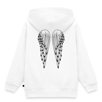 Ailes d'ange, ailes, ange - Sweat Premium à capuche enfant bio - blanc - Dos - AI Model Kid Female (0cm)