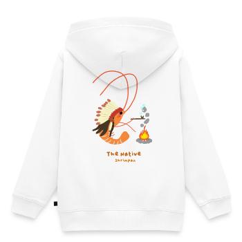 Die einheimischen Garnelen , indianischer Garnelenspaß - Kinder Premium Organic Hoodie - Weiß - Hinten - AI Model Kid Female (0cm)