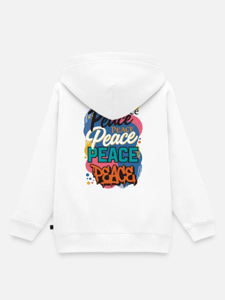 Peace als Graffiti - Kinder Premium Organic Hoodie - Weiß