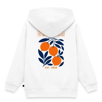 Frère 2026 - Sweat Premium à capuche enfant bio - blanc - Dos - AI Model Kid Female (0cm)