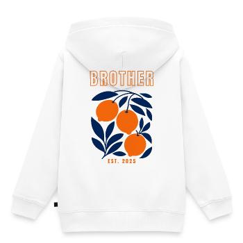 Brother 2025 - Kids Premium Organic Hoodie - white - Back - AI Model Kid Female (0cm)