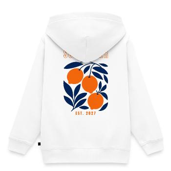 Schwester 2027 - Kinder Premium Organic Hoodie - Weiß - Hinten - AI Model Kid Female (0cm)