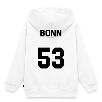 Bonn 53 - Sweat Premium à capuche enfant bio - blanc - Dos - AI Model Kid Female (0cm)