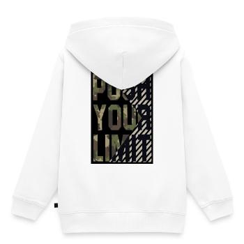 repoussez vos limites - Sweat Premium à capuche enfant bio - blanc - Dos - AI Model Kid Female (0cm)