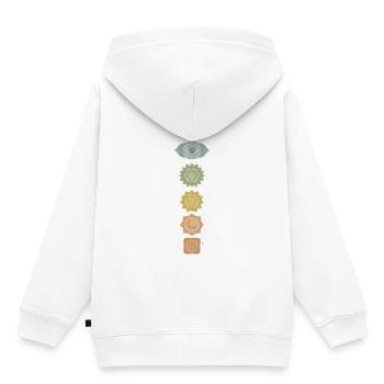 Chakra Design – Achtsamkeit & Spiritualität - Kinder Premium Organic Hoodie - Weiß - Hinten - AI Model Kid Female (0cm)