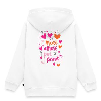 more amore por favor - Kids Premium Organic Hoodie - white - Back - AI Model Kid Female (0cm)