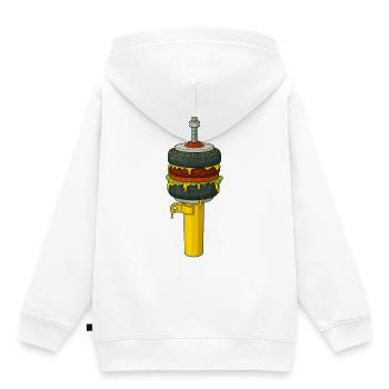 BurgAir - Sweat Premium à capuche enfant bio - blanc - Dos - AI Model Kid Female (0cm)