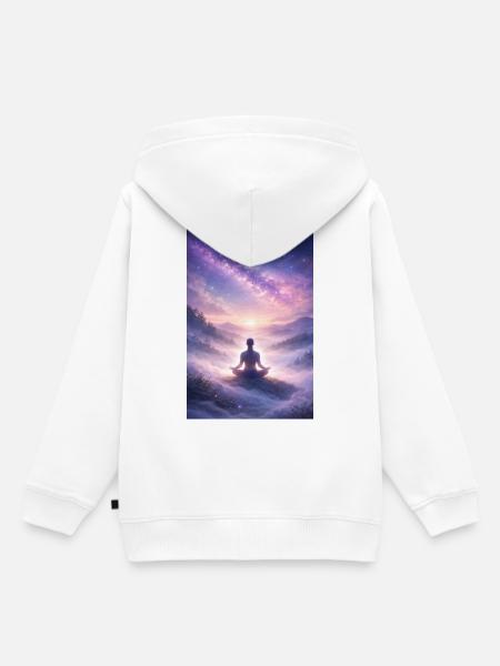 Sternenstille Meditation - Kinder Premium Organic Hoodie - Weiß