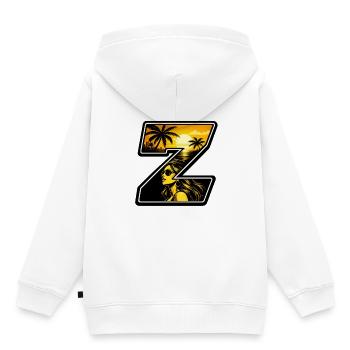  Sonnenuntergang Vibe Zoopy - Kinder Premium Organic Hoodie - Weiß - Hinten - AI Model Kid Female (0cm)