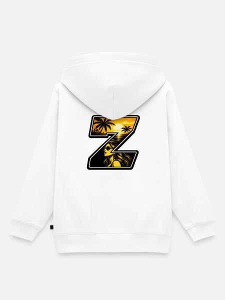  Sonnenuntergang Vibe Zoopy - Kinder Premium Organic Hoodie - Weiß
