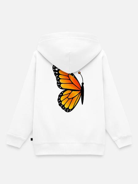 Matching butterfly - left wing - Kinder Premium Organic Hoodie - Weiß
