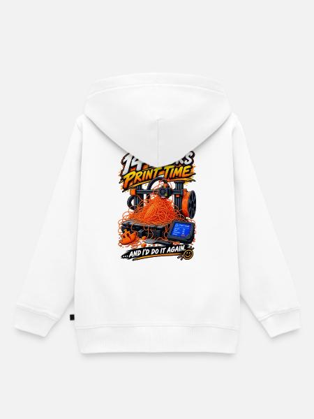 14 Hours Print Fail - Kinder Premium Organic Hoodie - Weiß