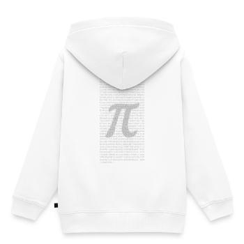 Pi Zahlenblock mit dezentem π Symbol – Mathematik  - Kinder Premium Organic Hoodie - Weiß - Hinten - AI Model Kid Female (0cm)