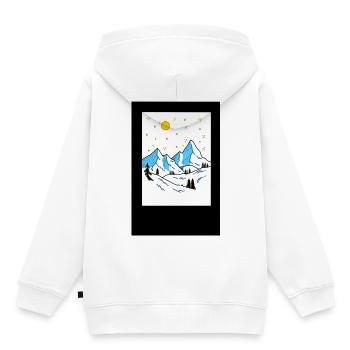 Berglandschaft im Sonnenlicht - Kinder Premium Organic Hoodie - Weiß - Hinten - AI Model Kid Female (0cm)