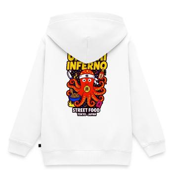 Umami Inferno - Street Food Tokyo - Sweat Premium à capuche enfant bio - blanc - Dos - AI Model Kid Female (0cm)