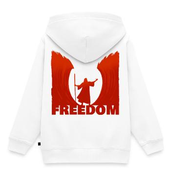 Exodus: Freedom  - Kids Premium Organic Hoodie - white - Back - AI Model Kid Female (0cm)