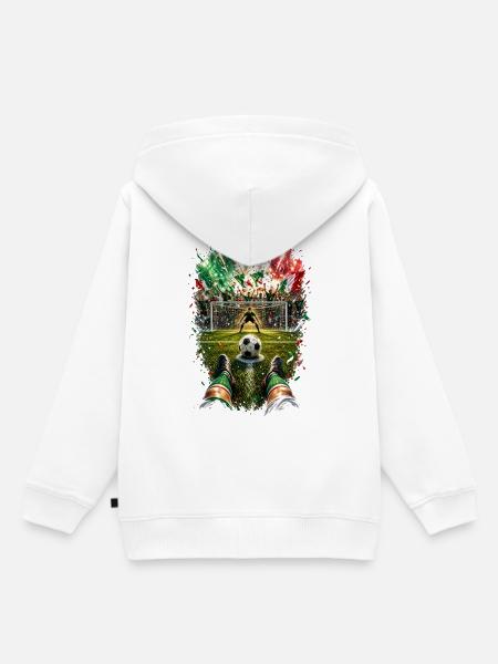 Torjubel unter Feuerwerk - Kinder Premium Organic Hoodie - Weiß