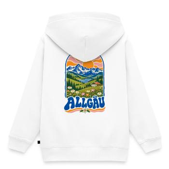 Allgäu Retro Alpine Nature - Kinder Premium Organic Hoodie - Weiß - Hinten - AI Model Kid Female (0cm)