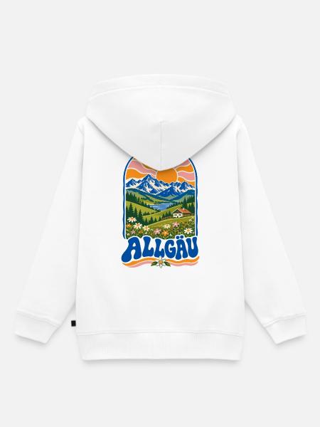 Allgäu Retro Alpine Nature - Kinder Premium Organic Hoodie - Weiß