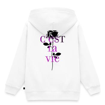 C'est La Vie mood vibe - Kinder Premium Organic Hoodie - Weiß - Hinten - AI Model Kid Female (0cm)