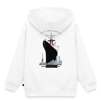 LINER FRANKREICH NEW YORK Louis RUNEMBERG © Adagp - Kinder Premium Organic Hoodie - Weiß - Hinten - AI Model Kid Female (0cm)