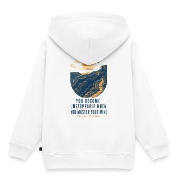 Motivational Quote – Motivation & Mindset - Kinder Premium Organic Hoodie - Weiß - Hinten - AI Model Kid Female (0cm)