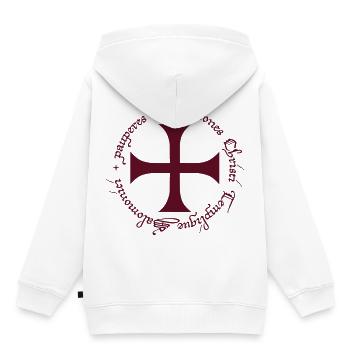 Ordre des Templiers - Sweat Premium à capuche enfant bio - blanc - Dos - AI Model Kid Female (0cm)