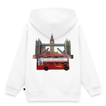London Landmarks Collage - Kinder Premium Organic Hoodie - Weiß - Hinten - AI Model Kid Female (0cm)