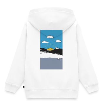 Lever du soleil sur Bergen - Sweat Premium à capuche enfant bio - blanc - Dos - AI Model Kid Female (0cm)