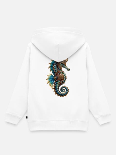 Wikinger-Seepferdchen - Kinder Premium Organic Hoodie - Weiß