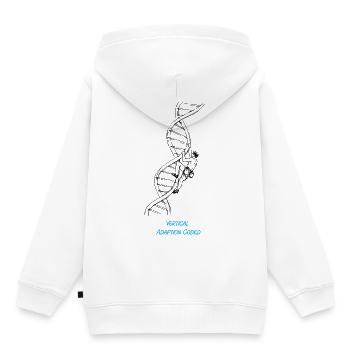 Kletterer DNA Strang Genetik Biologie Zeichnung - Kinder Premium Organic Hoodie - Weiß - Hinten - AI Model Kid Female (0cm)
