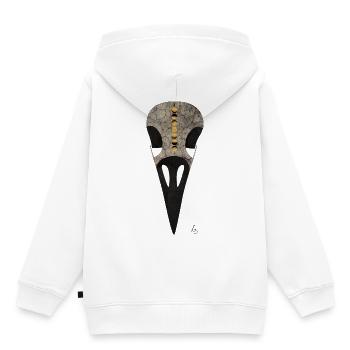 Cycle Lunaire du Crâne Corbeau - Sweat Premium à capuche enfant bio - blanc - Dos - AI Model Kid Female (0cm)
